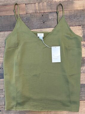 ⭐️NWT Olive Green Satin Camisole Top